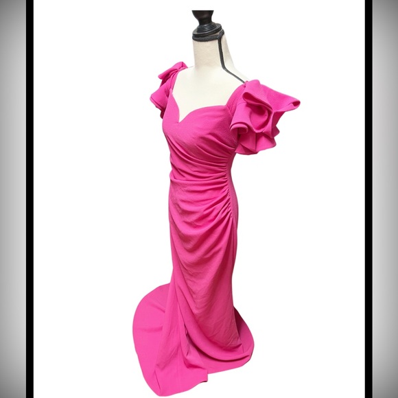 Authentic Dolce & Gabbana RARE RUNWAY Pink Exaggerated Sleeve Formal Gown /Dress - Picture 8 of 15